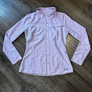 Under Armour Light Purple Long Sleeve Button Up Shirt